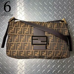 Fendi Vintage Tobacco Zucca XLarge Baguette in Brown